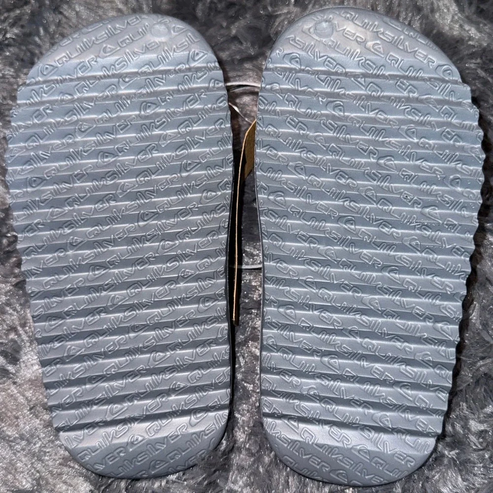 Quiksilver Kids Slide Sandals Size 11/12 Gray Slip On Beach Pool Shoes New NWT